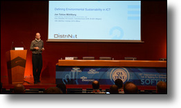 Speaking on Sustainable ICT at QA&Test, October 2019 in Bilbao.